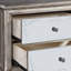 Table de chevet 2 tiroirs champagne antique