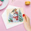 Syntego 10Pcs DIY Christmas Snowman Landscape Format Diamond Painting Greeting Thank You Christmas Cards Diamond Art Kit