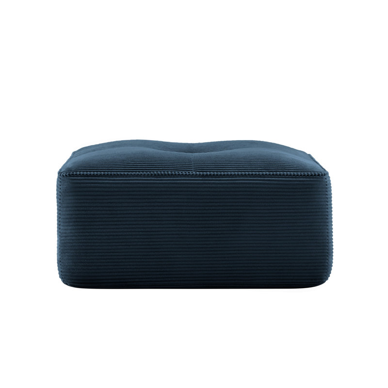 Ottoman en velours côtelé bleu, Bleu