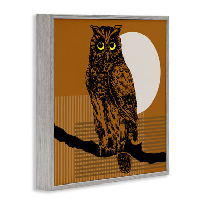 Owl Perched with Moon Framed Giclee Art by Regina Moore