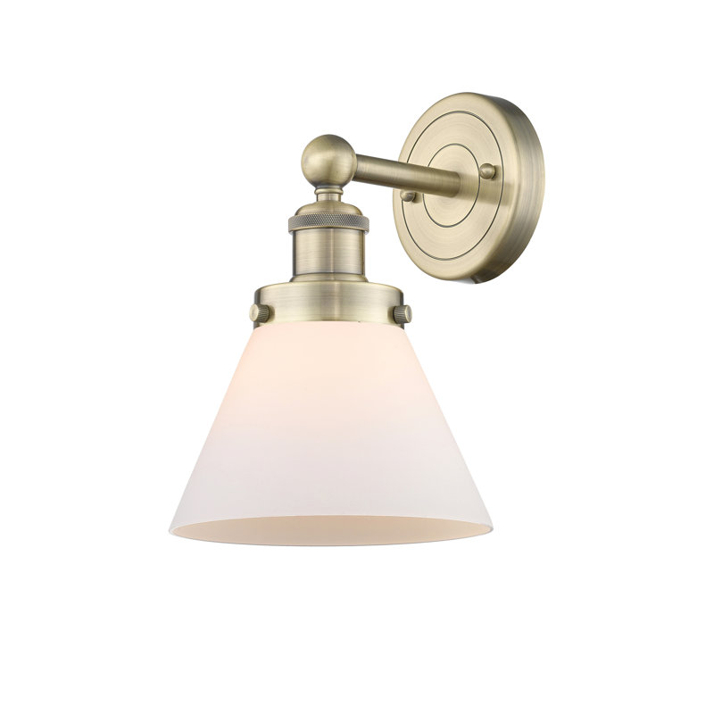 Chesterhill Armed Sconce, Matte White, Antique Brass