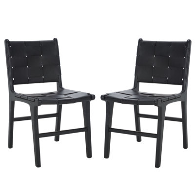 Yvona Woven Leather Dining Chair