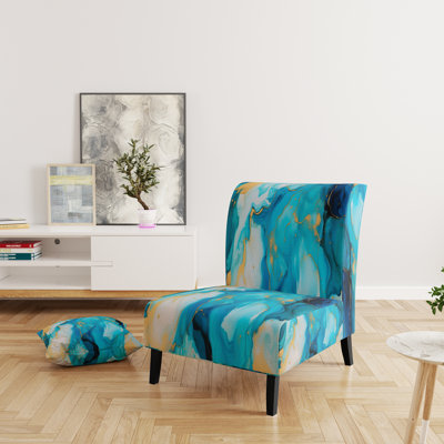 Berendien Marble Upholstered Slipper Chair Velvet