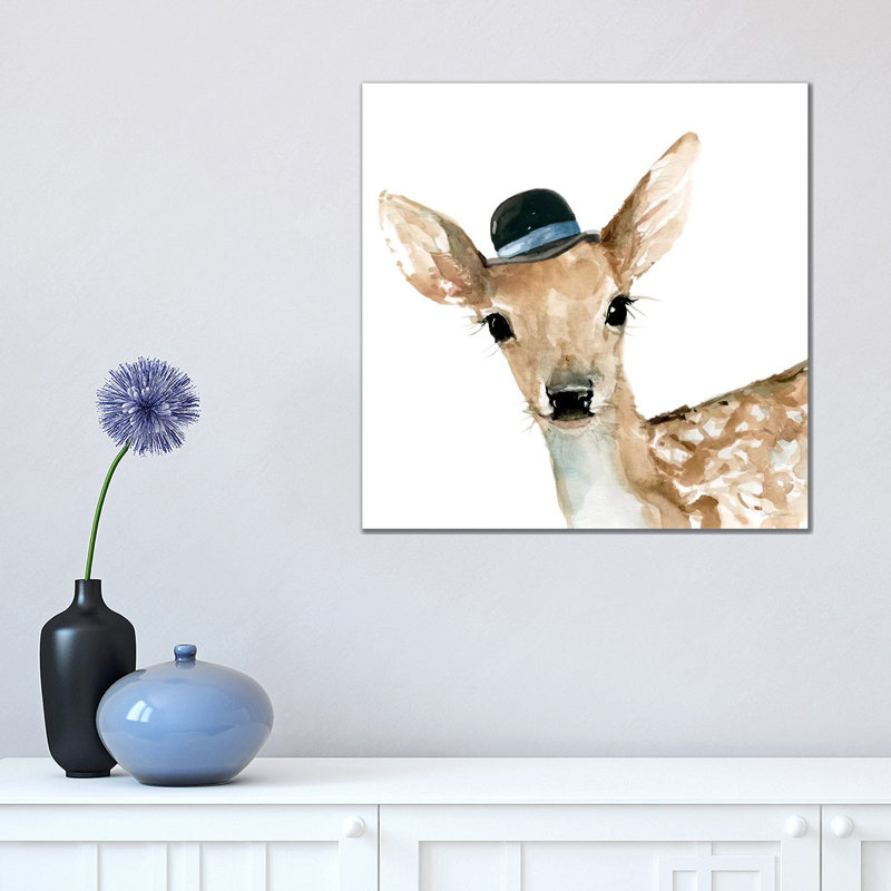 Deer 1 Piece Painting on Canvas, 45.72 cm H x 45.72 cm W x 1.91 cm D, Wrapped Canvas