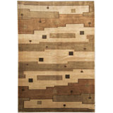 Himalayan Wool Geometric Area Rug in Camel