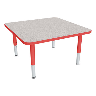 Adjustable Height Square Preschool Classroom Activity Table with Casters