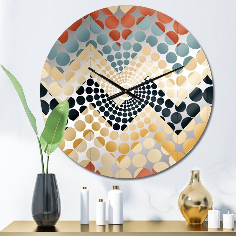 Horloge murale à motif de chevrons Earthy Tones, Petit