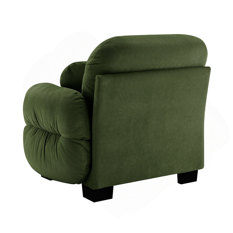 Canapé en chenille LSF, Face à la droite, Vert