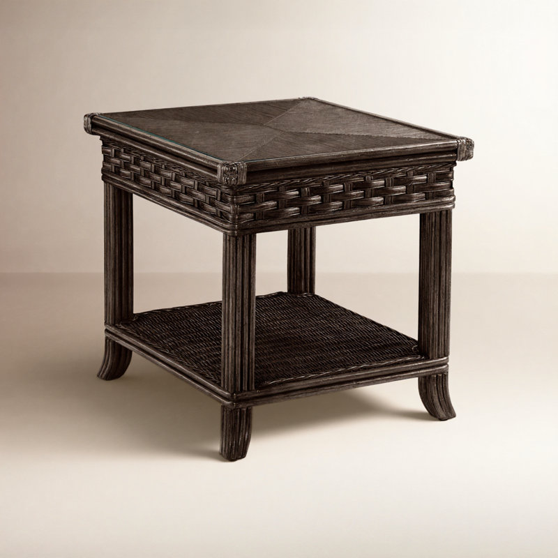 Somerset Glass End Table, Flax