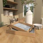 Vanmatre 2 Piece Ottoman/Coffee Table Tray Set