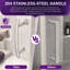 Cabine de douche d'angle semi-encadrée avec verre trempé de 6 mm, charnière pivotante à assistance de levage et porte réversible