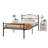 Kempst 3 Piece Bedroom Set, Black Metal Bed Frame with 2 Open Shelf Nightstands, Metal Platform Bed with Side Table Set of 2, Small Space Bedroom Furniture Set for Apartment, Guest Room, Modern Bedroom-84039337-84039338