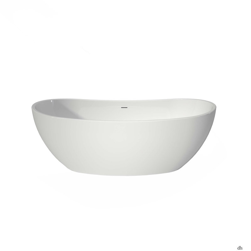 Baignoires autoportantes en acrylique - Baignoires de trempage profondes modernes et spacieuses, blanc
