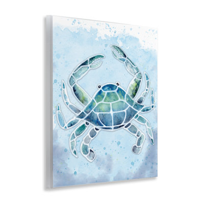 Art mural sur plaque de crabe en verre coloré par Patti Bishop