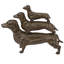 Stacked Hot Dogs Dachshund Cast Iron Statue