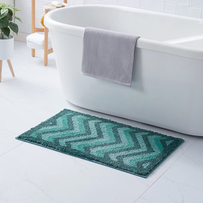 Clara Clark Ultra Soft Non-Slip Shaggy Chevron Bath Mat