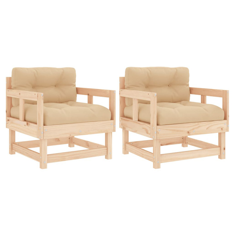 Chaise de patio avec coussins, Brun