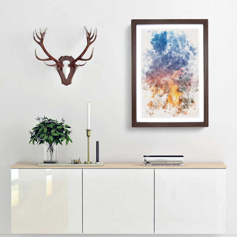 Rising Clouds - Picture Frame Painting Print, 45cm H x 33cm W x 2cm D, Walnut Framed