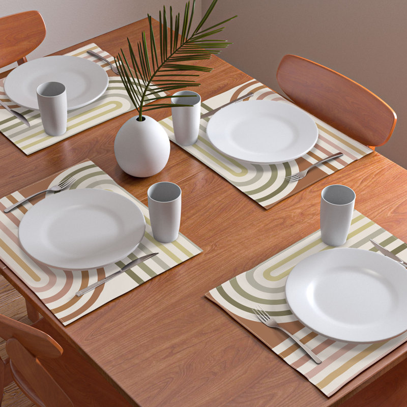 Ensemble de napperon en coton Curvature