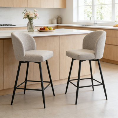 360°Swivel Barstool Counter Height Barstools with Back