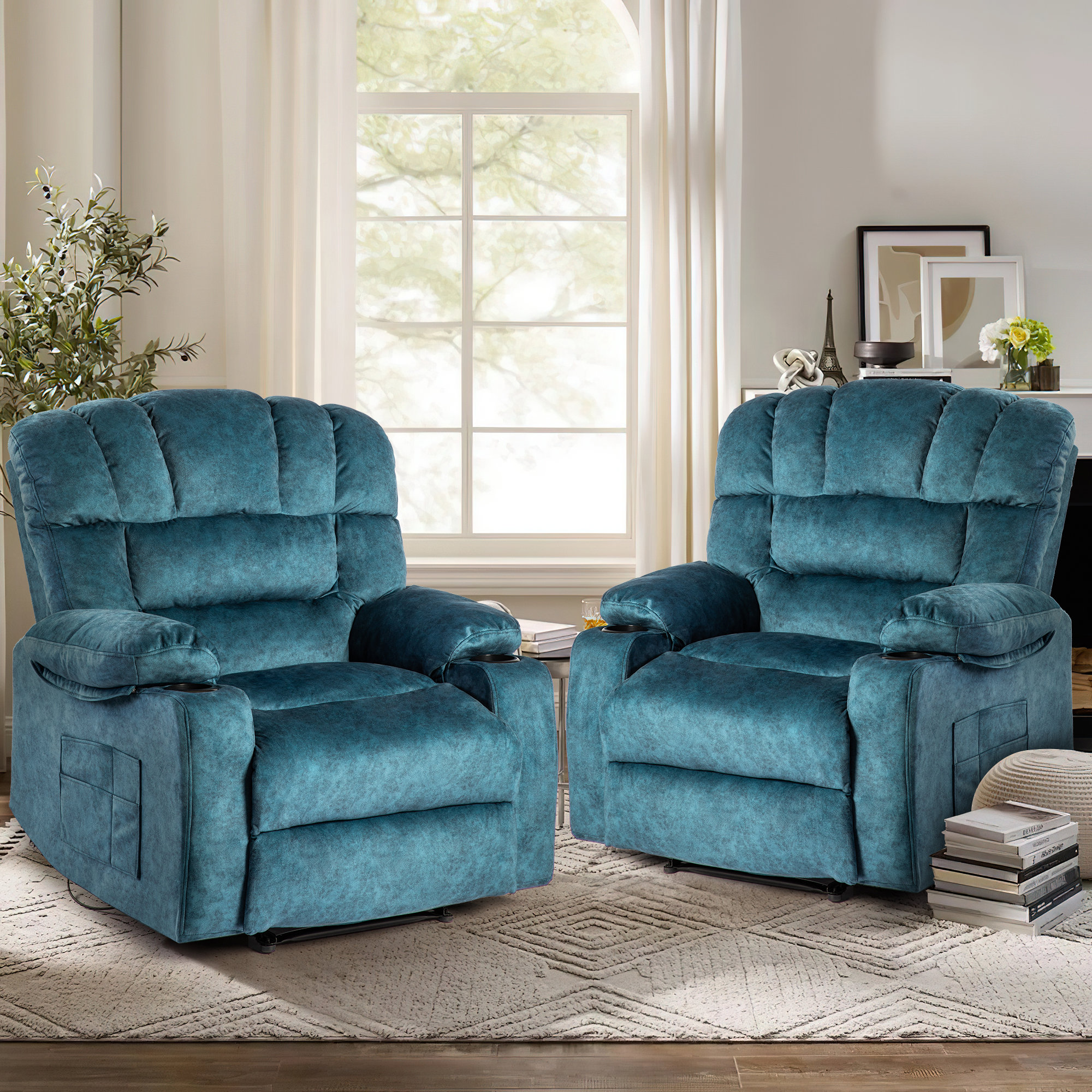 Oversized recliner with massage hot sale