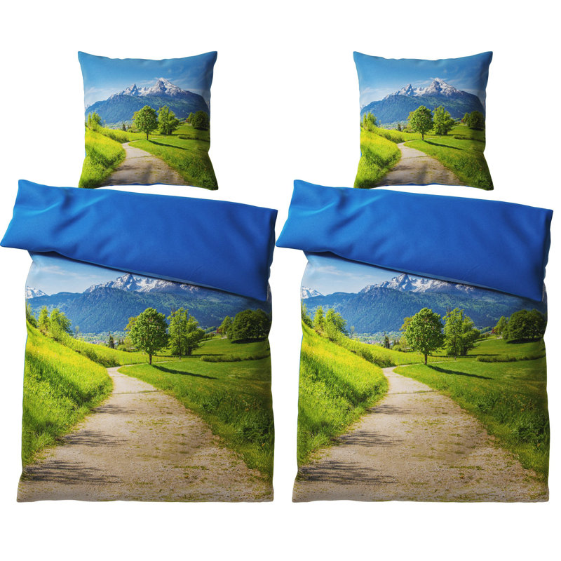 Cotton No Pattern Duvet Cover Set with Pillowcases Included