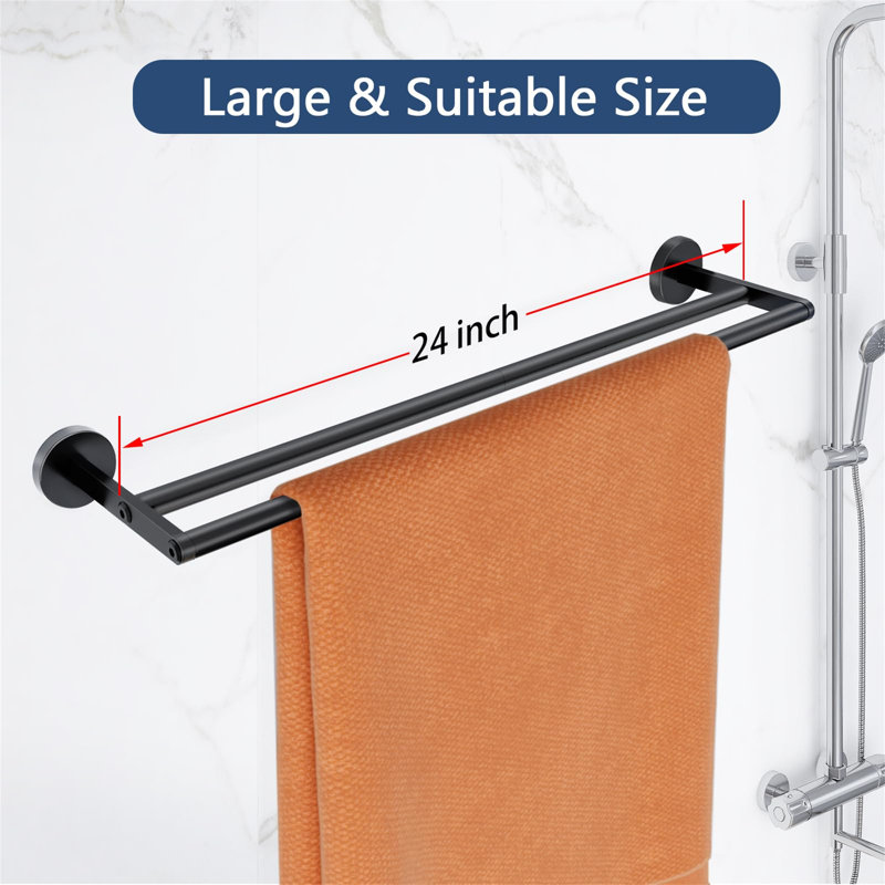 Bushweller Wall Towel Rack, Black