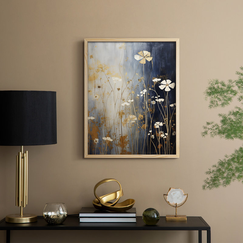 Reproduction encadrée FLORAL Series CECXC - bois massif, Naturel, H 11 po x l 9 po