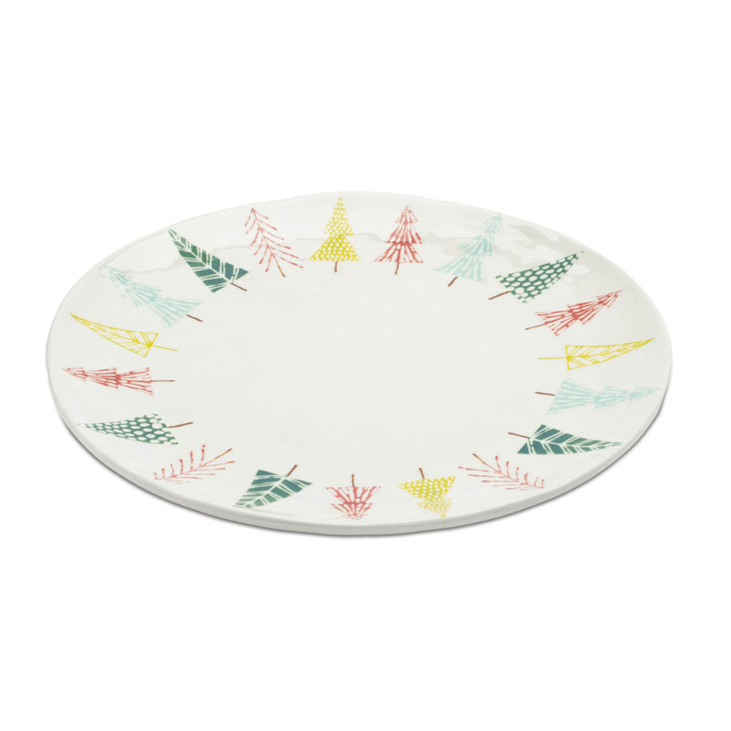 Plateau à motif de pin en céramique
