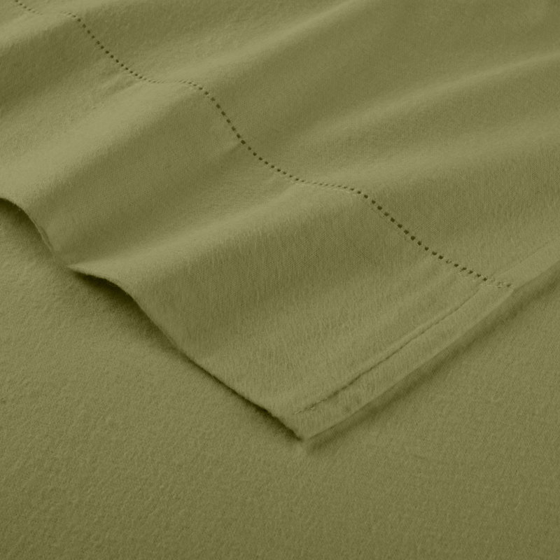 Ensemble de draps en coton flanelle à poils longs 180 g / m² Pointehaven, Ensemble de draps très grand californien avec 2 t