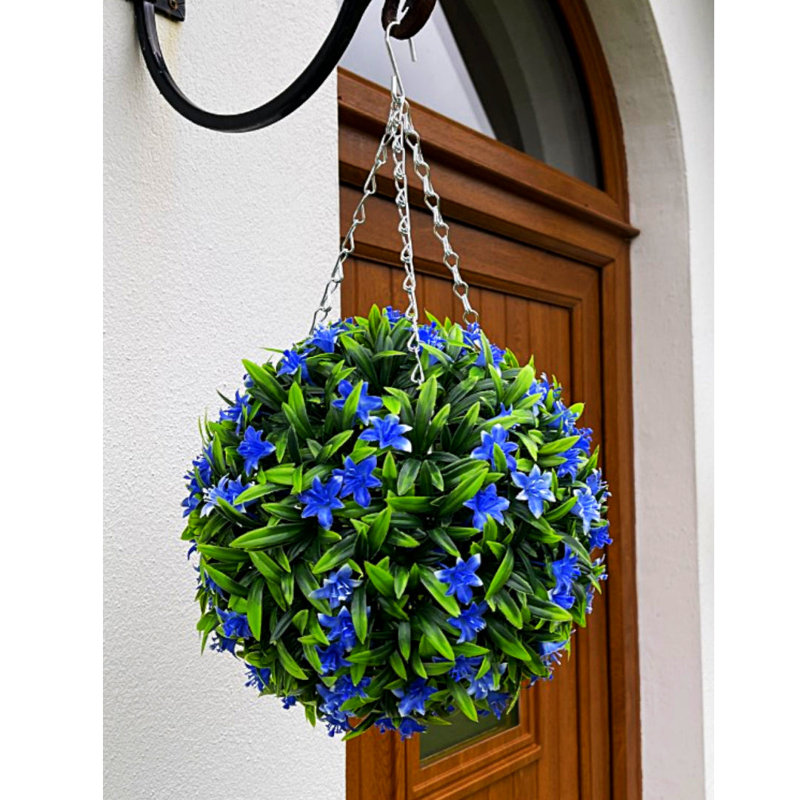 Faux Plant, 28cm H x 28cm W x 28cm D, Blue