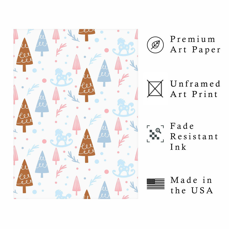 «Holiday Holiday Christmas Tree II», reproduction d'art moderne sans cadre, H 10 po x l 8 po