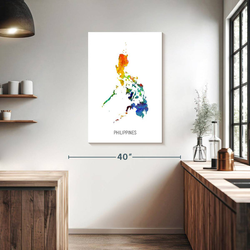 Carte d'aquarelle à Aliaz, Philippines I, H 39 po x l 26 po