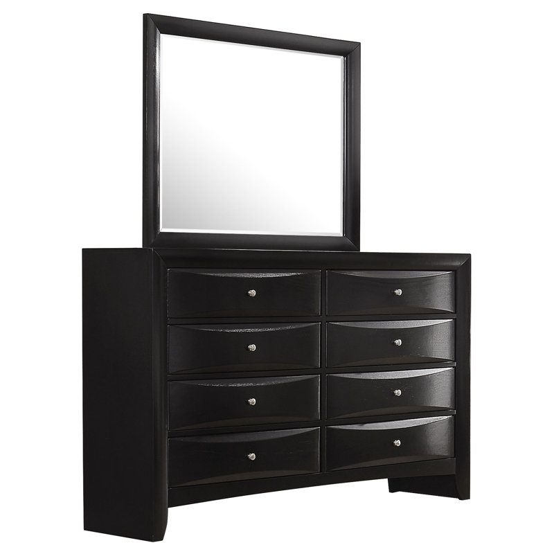 Emgbert 8-drawer Dresser with Mirror Black