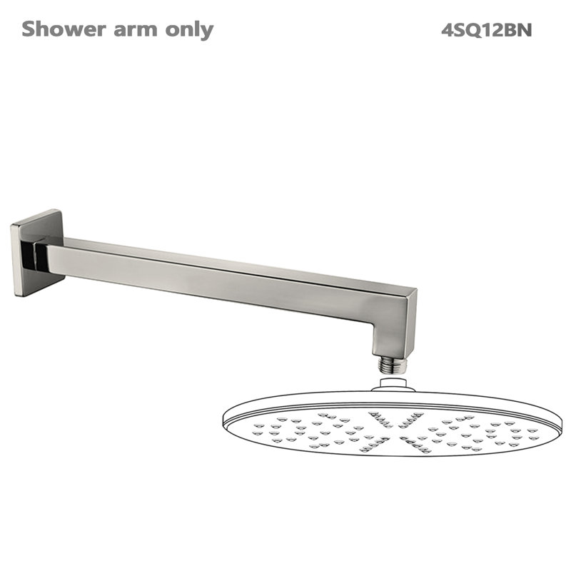 Bras de douche mural carré en laiton 12 po Topcraft, composants de douche universels pour pomme de douche à effet pluie