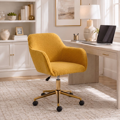 Modern Teddy Fabric Home Office Chair with Adjustable Height