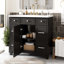 Ensemble de meuble-lavabo de salle de bain 36 "avec comptoir de lavabo, noir, lavabo simple, armoire avec porte à fermeture douce et 3 tiroirs