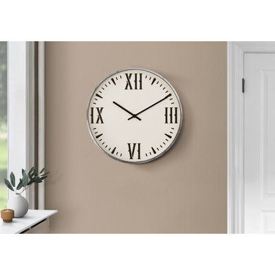 20" Round Modern Wall Clock In Black And White | Gift Idea