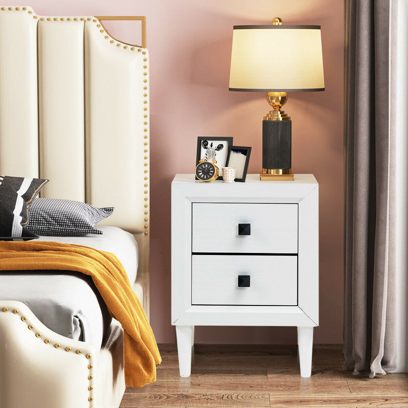 Dugazon 16.5'' W Nightstand, White, Set Of 2