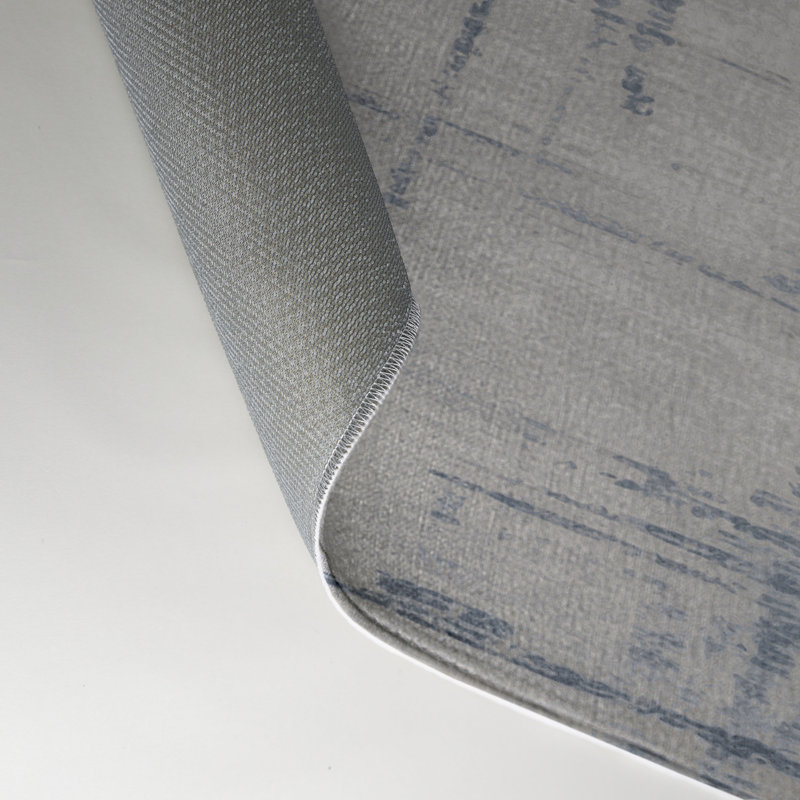 Abstract Gray Indoor and Outdoor Area Rug, Rectangle 5' x 7'