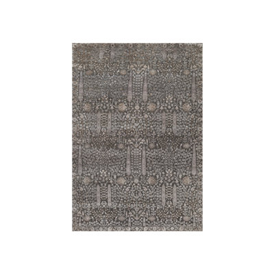 Tapis gris en laine texturée et en soie noué à la main 9 pi 9 po x 14 pi 2 po 362157FE53594BE0B4F554215ED8C69F