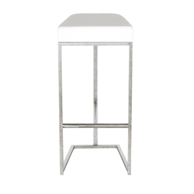 Patti's Stool, Bar Stool (30'' Seat Height), Royal Silver, White