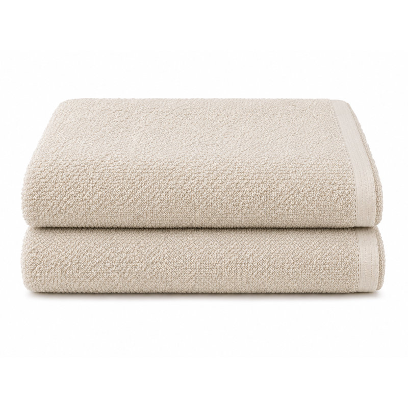 Ensemble de deux serviettes de bain rectangulaires exquis Squisita 100% coton 650 g / m² Zero Twist