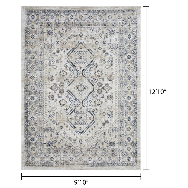 Aldolivio Oriental Indoor Rug, Rectangle 9'10" x 12'10"