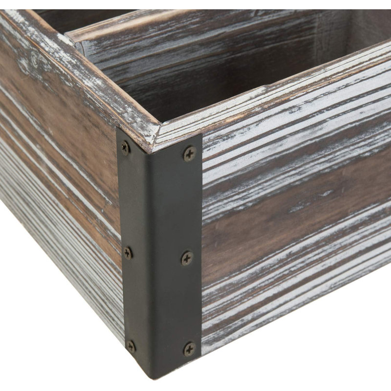 Porte-télécommande rustique en bois à 5 compartiments avec support de rangement multimédia