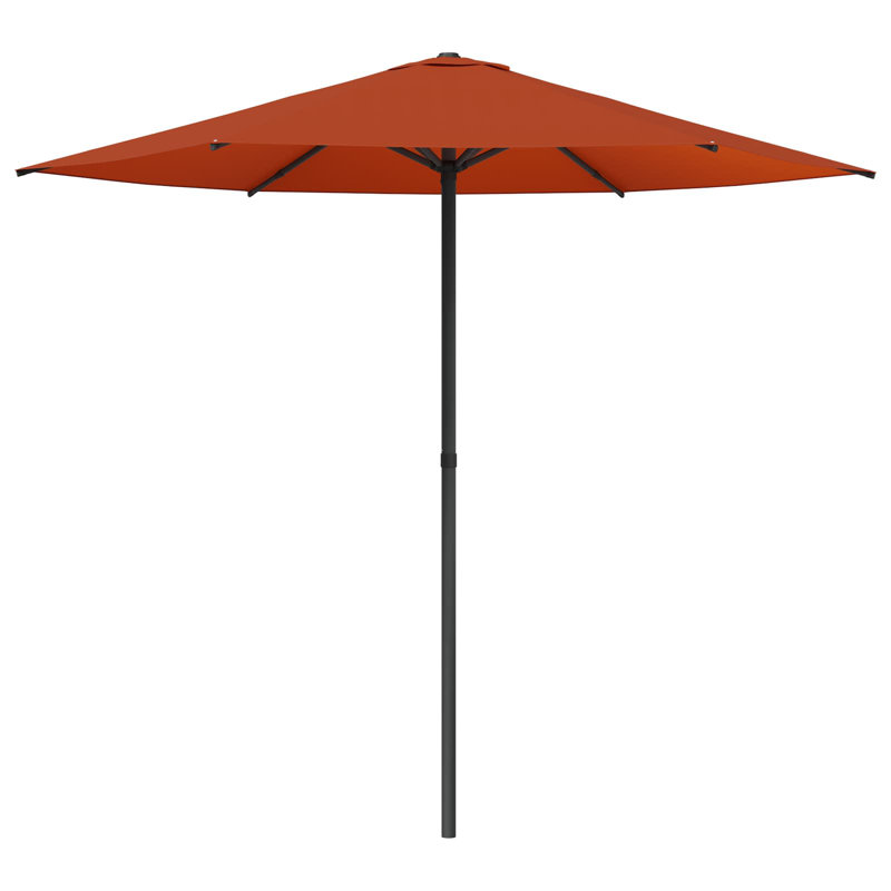 226 cm W X 226 cm D Balcony Parasol with Manual Lift, Terracotta