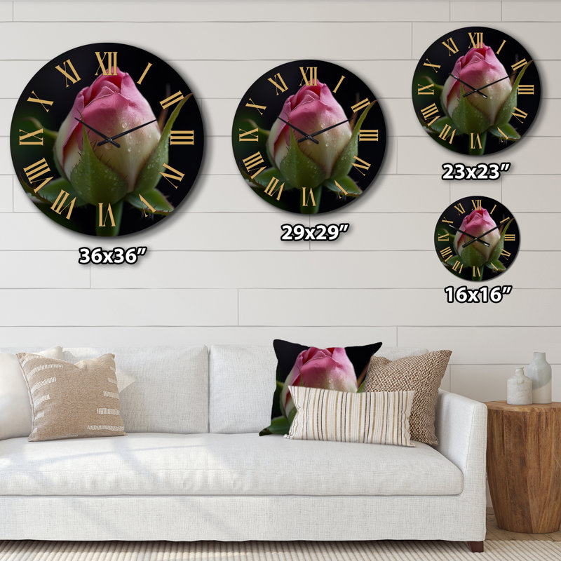 Horloge murale délicate rose, Moyenne