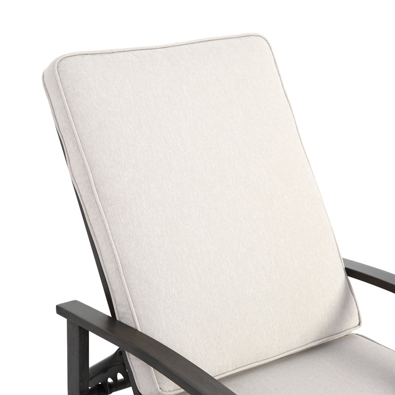 Chaise longue en fonte d'aluminium, Beige