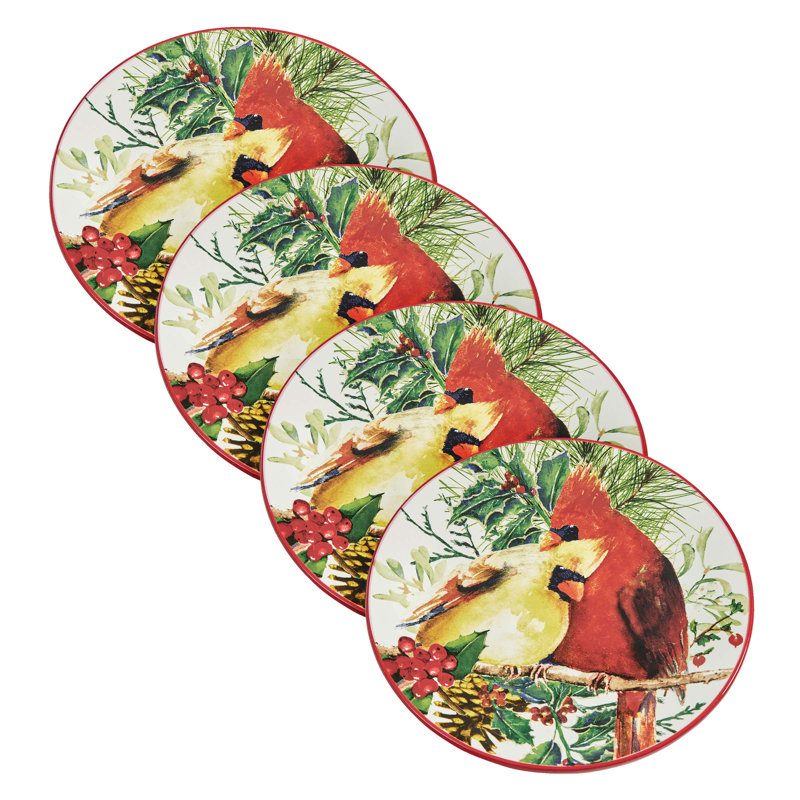  Ensemble de 4 assiettes à dessert Holiday Cardinal Love