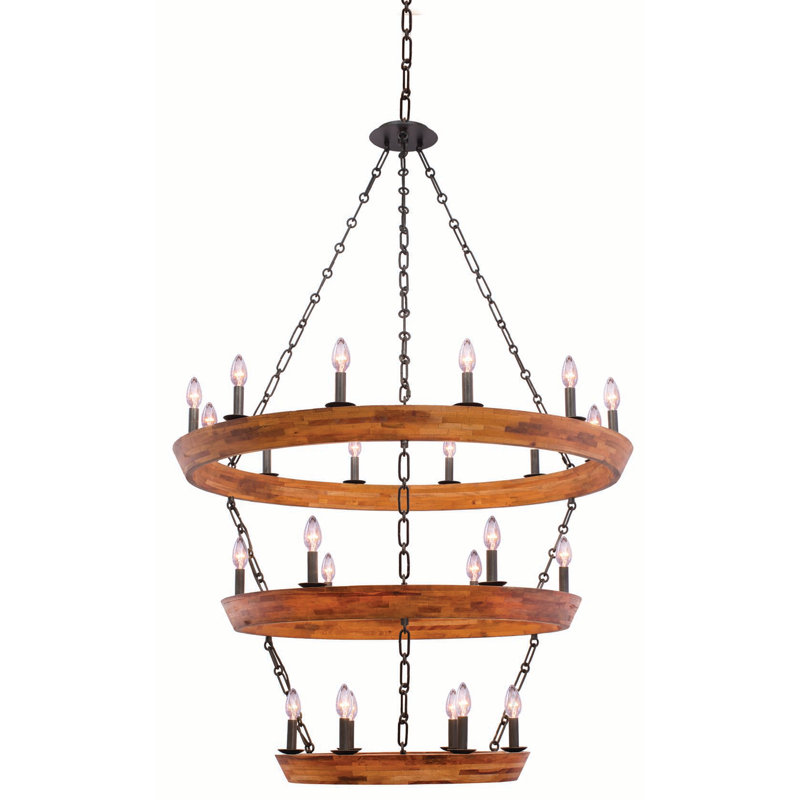 Lustre en fer noir Lansdale 24 LT Kalco